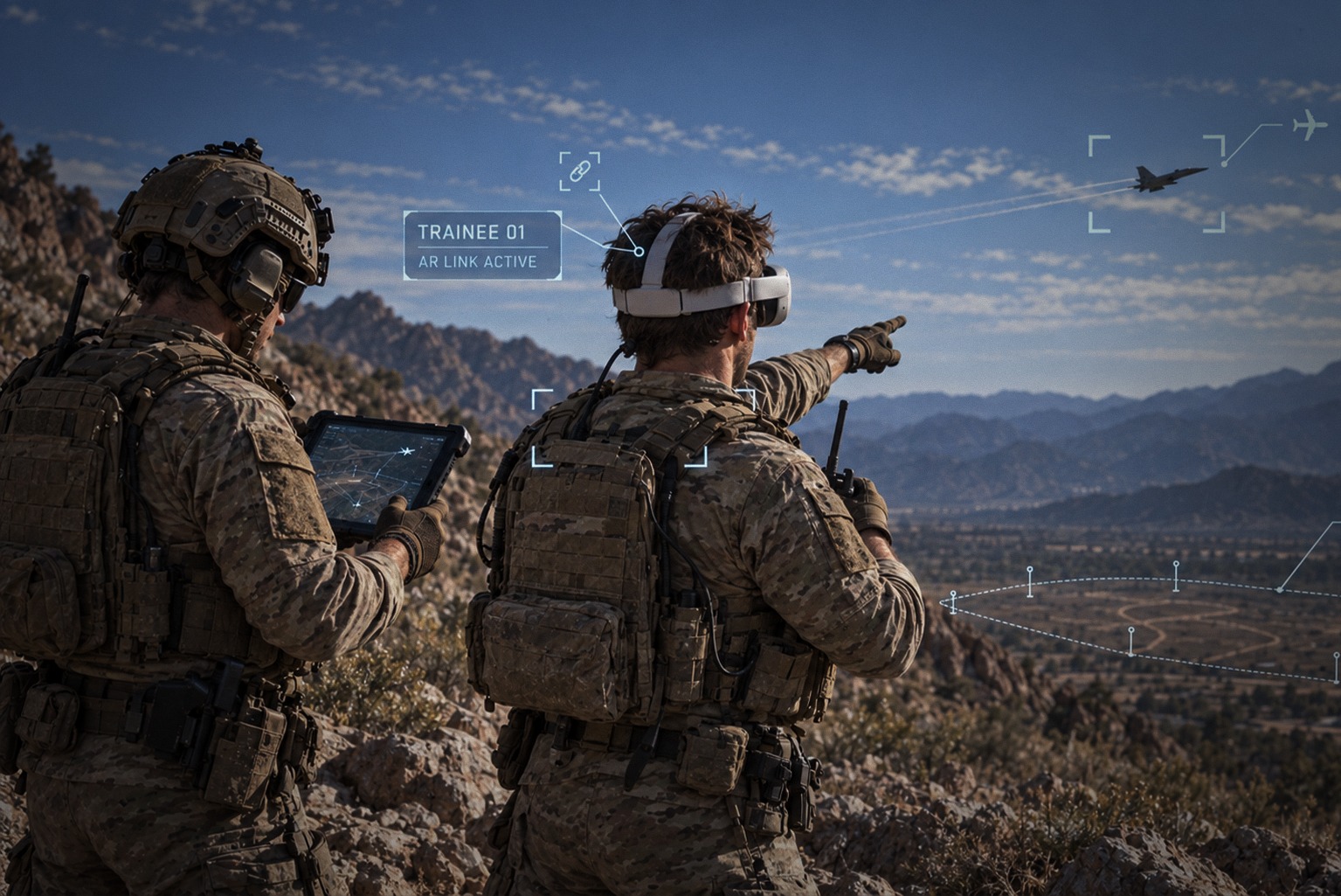 JTAC augmented reality training with a headset and instructor tablet